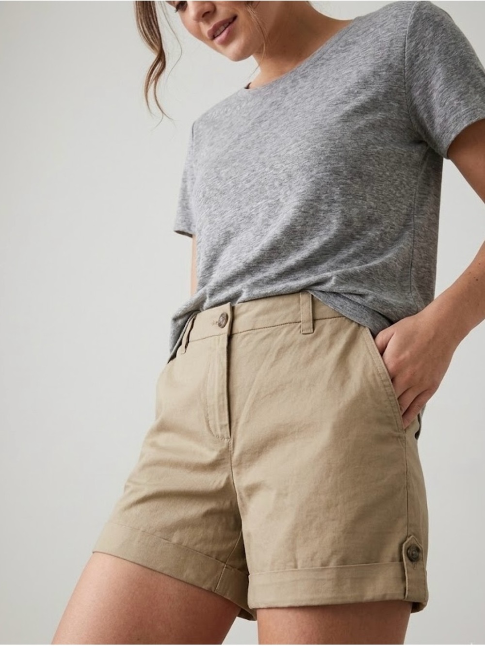 ✨ Buffalo David Bitton Mid-Rise Khaki Shorts Size 6 NWT